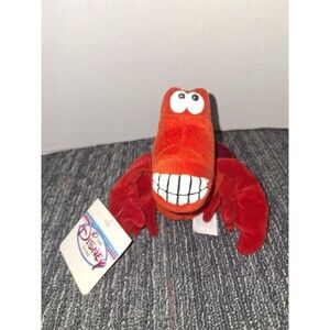 Little Mermaid Sebastian Crab Disney Store 8” Bean Bag Plush Stuffed Toy w / Tag